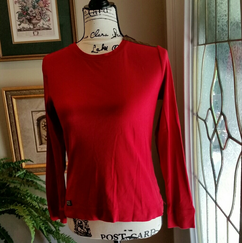 RALPH LAUREN JEANS Tee with Faux Suede