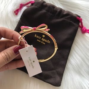 💕Kate Spade ♠️ Gold/Pink Bow Bangle/Bracelet