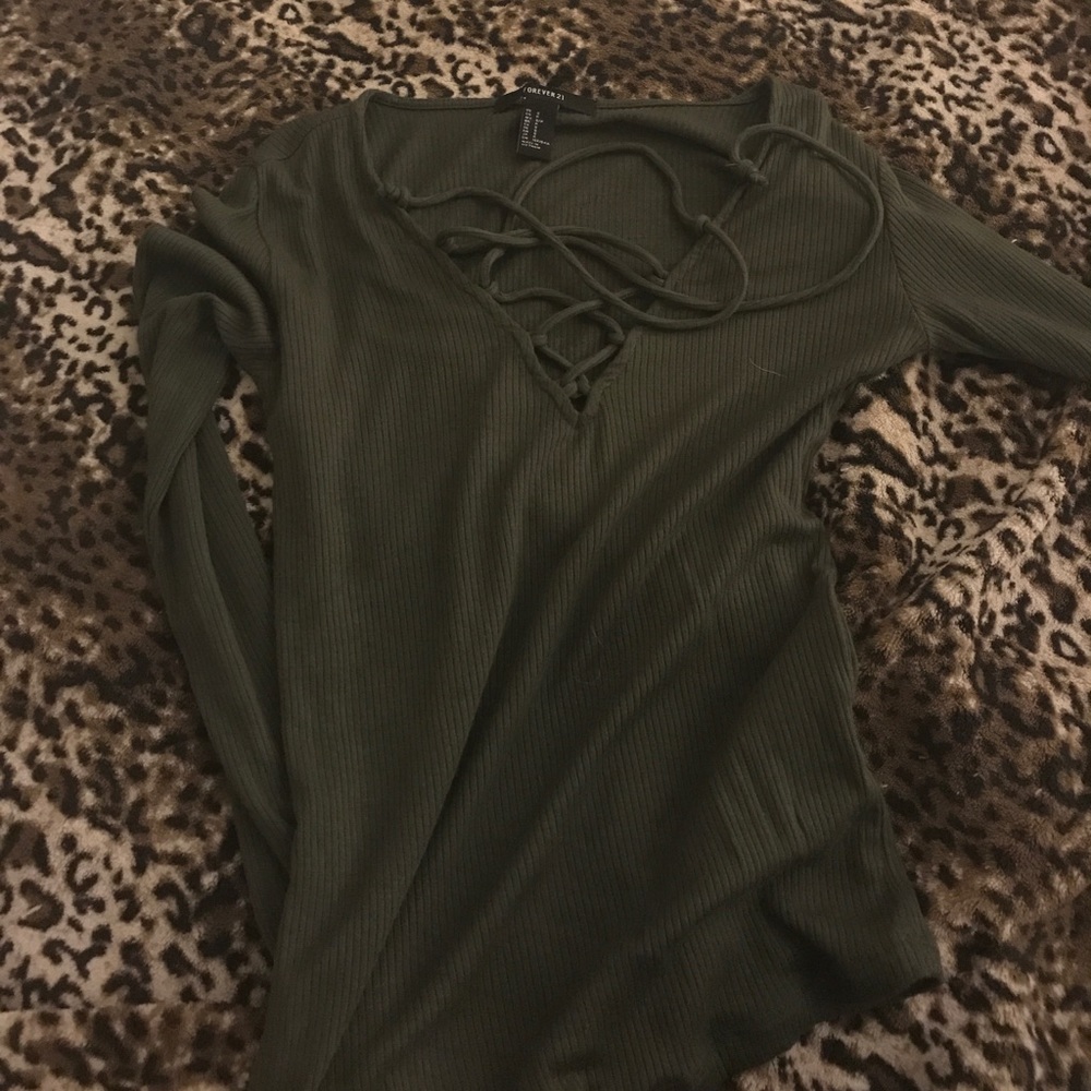 Forever 21 lace up shirt
