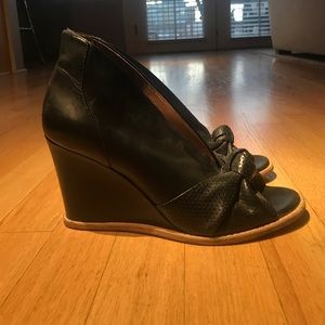 Sigerson Morrison Black Leather Wedges Sigerson Morrison Black Leather Wedges