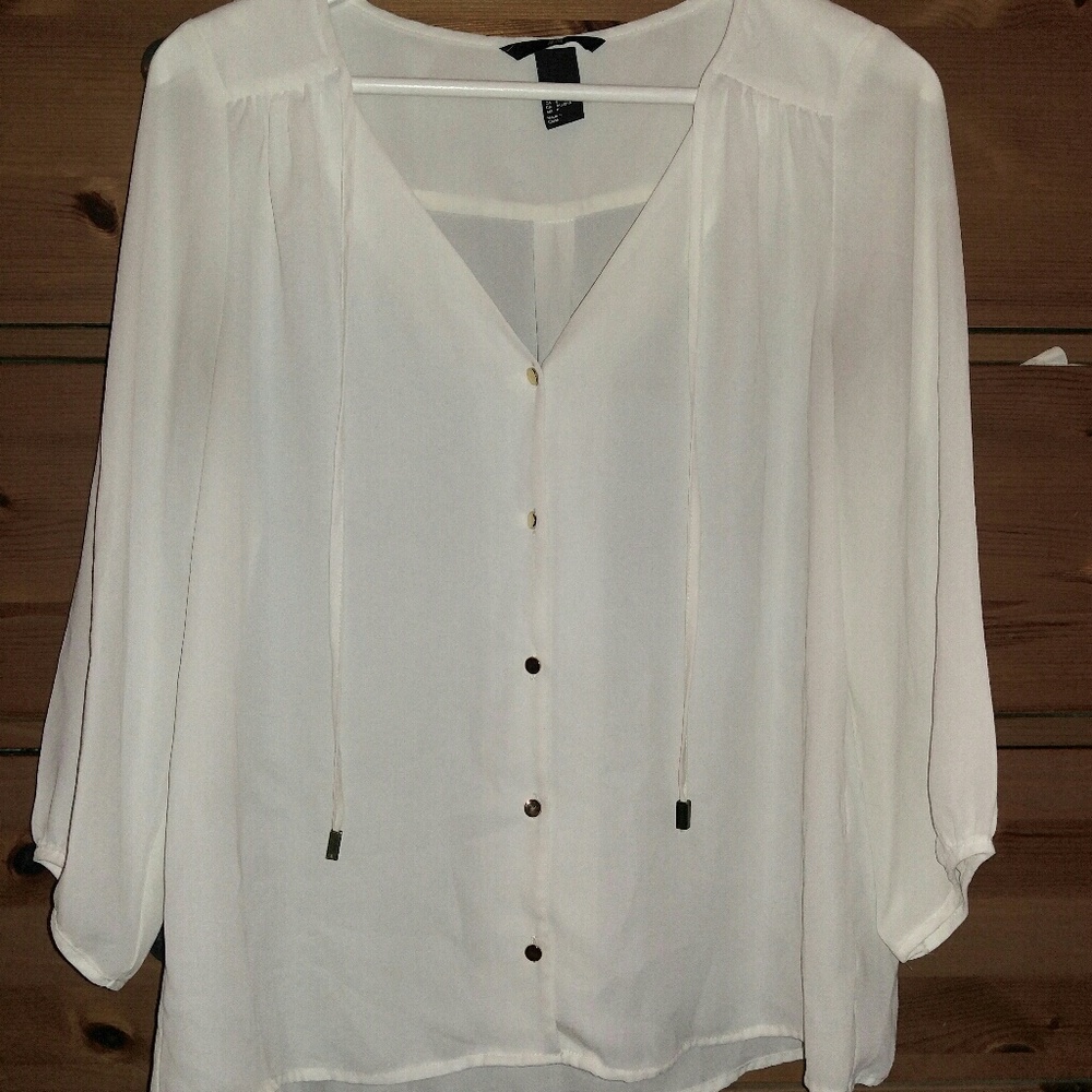White button down blouse