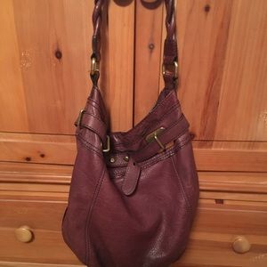 Fossil burgundy leather hobo