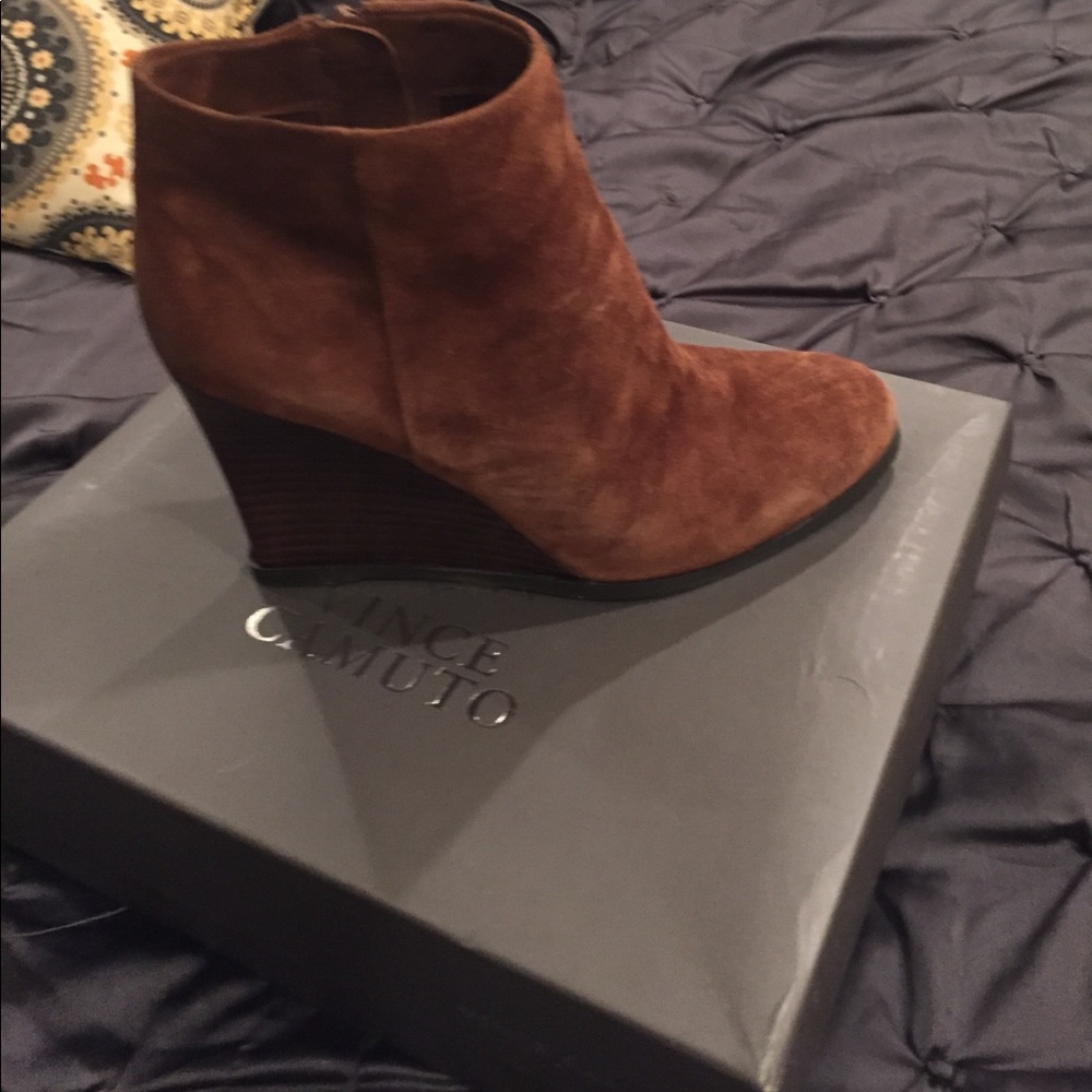 Vince Camuto suede wedge booties