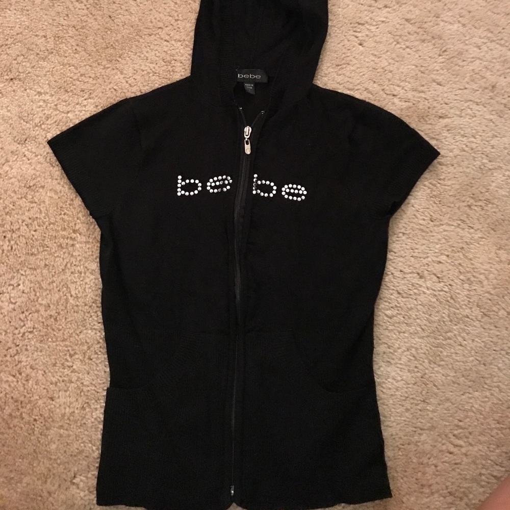 Black BEBE cut off hoodie
