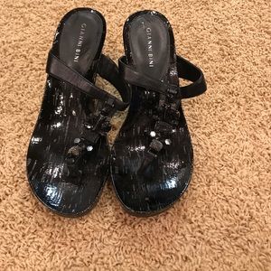Gianni Bini black wedge sandal! Worn once. Size 8! Gianni Bini black wedge sandal! Worn once. Size 8!