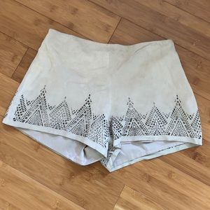 Parker cream suede shorts