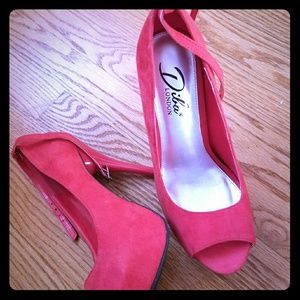 velvet high heel open toe