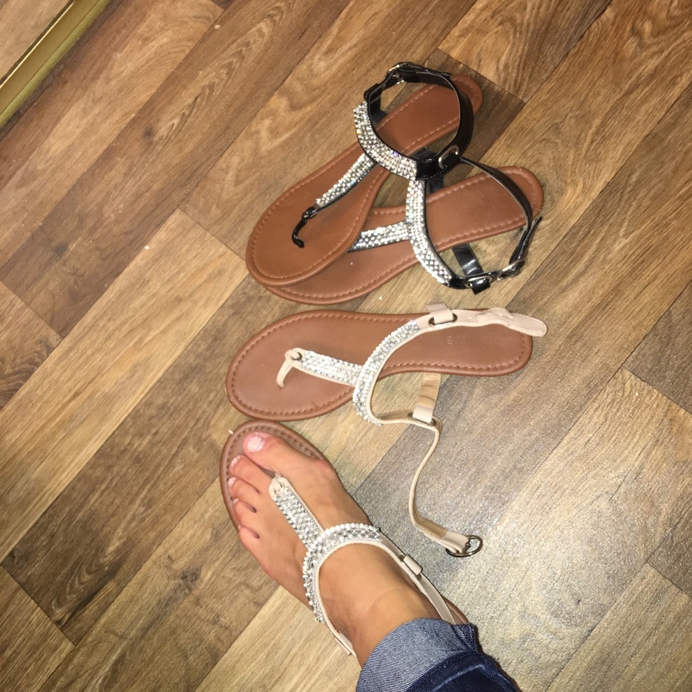 2 pair rhinestone flat Sandals from Maurice's
