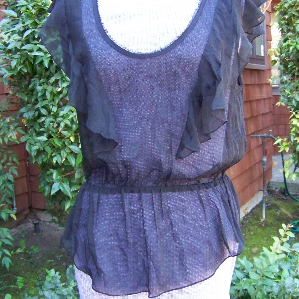 Rebecca Taylor Sheer black blouse