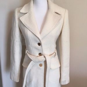 Marciano Long Trench Belted Coat in Ivory XS Marciano Long Trench Belted Coat in Ivory XS