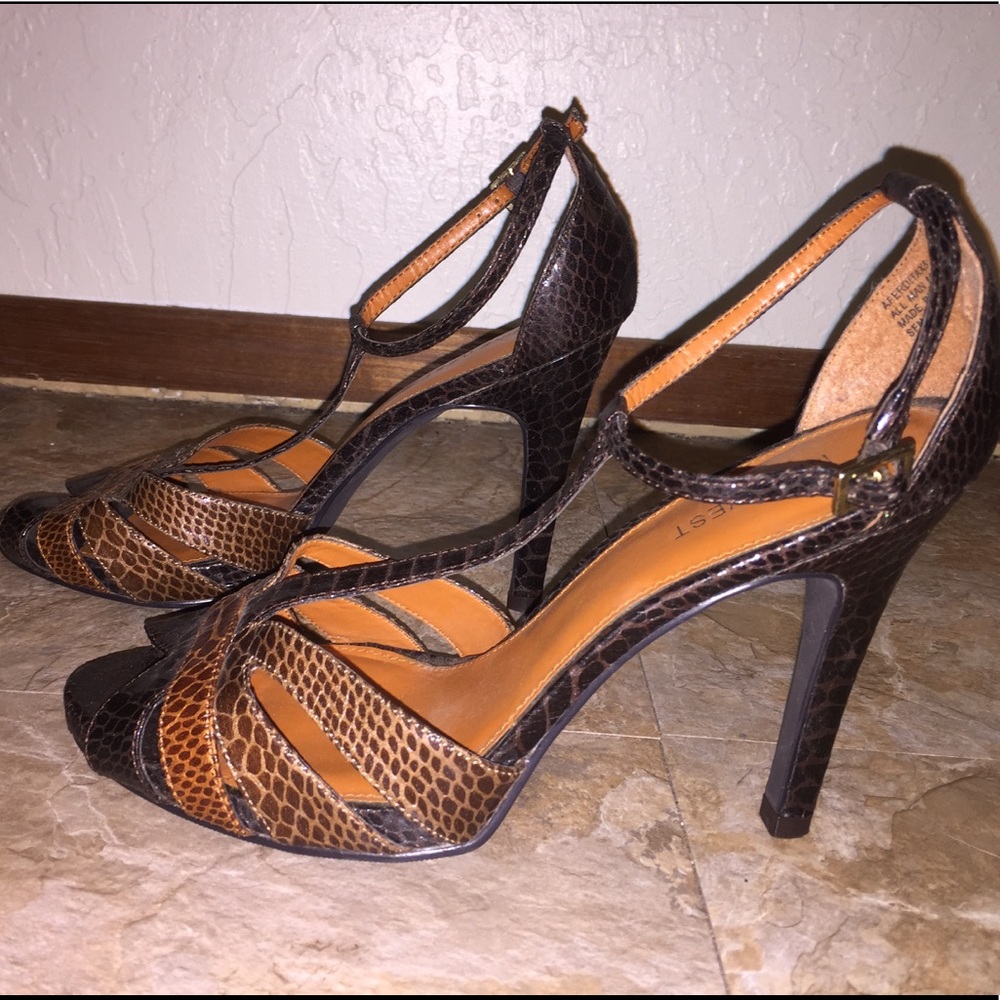 Brown and Orange Nine West Heels