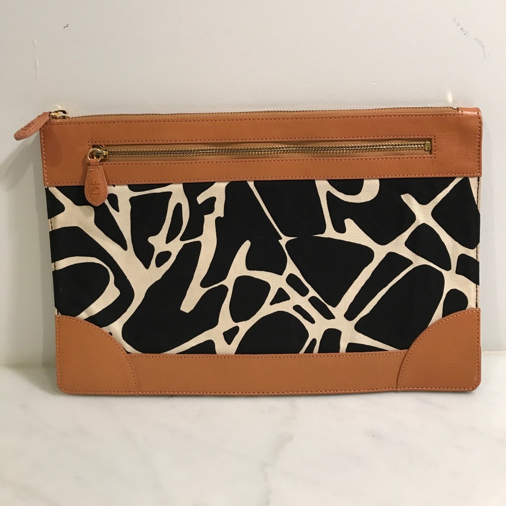 Diane von Furstenberg printed canvas clutch