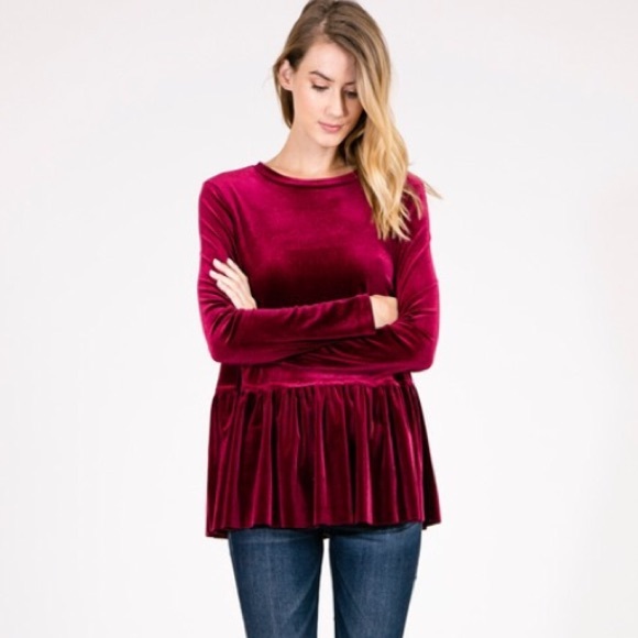 Tops - The Velvet Peplum