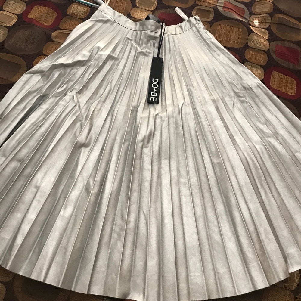 Silver metallic skirt