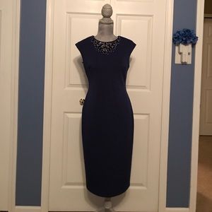Cocktail blue embellish dress