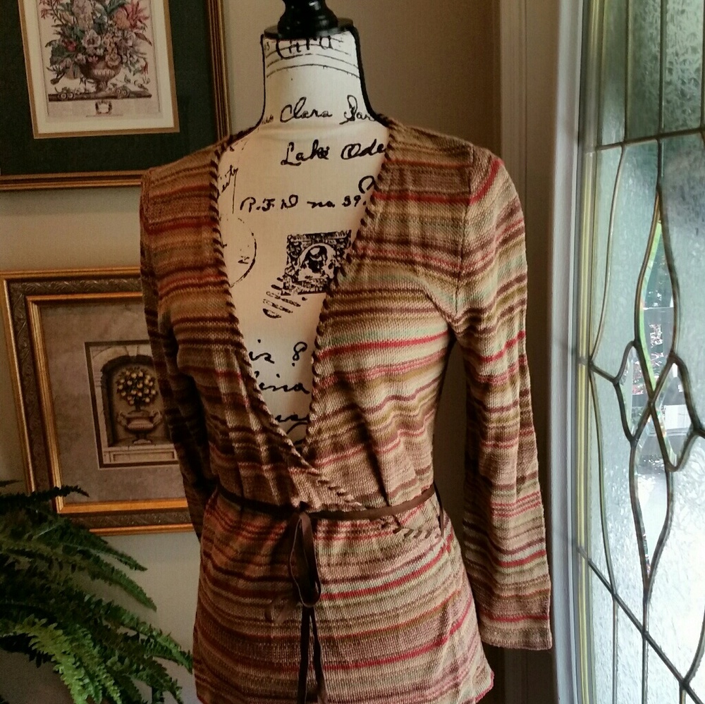 LAUREN JEANS CO. Southwest Wrap Sweater