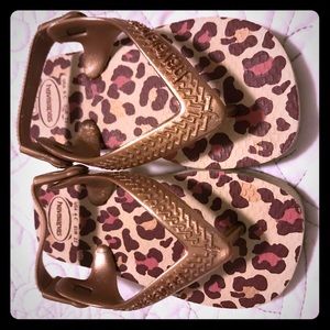 Toddler havaianas pink leopard print