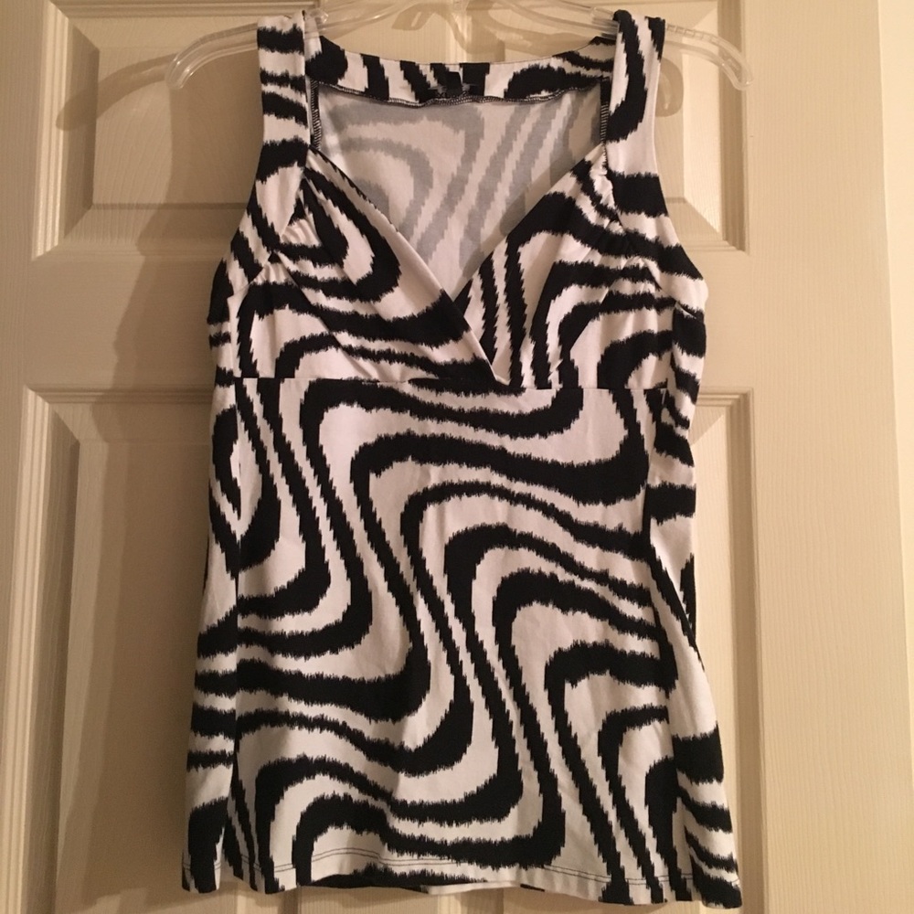 Express Zebra Print Low-Cut Tank Top