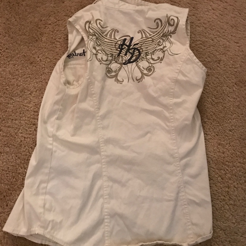 Harley Davidson cut off vest