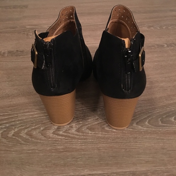 Black Distressed Ankle Bootie - Picture 6 of 8