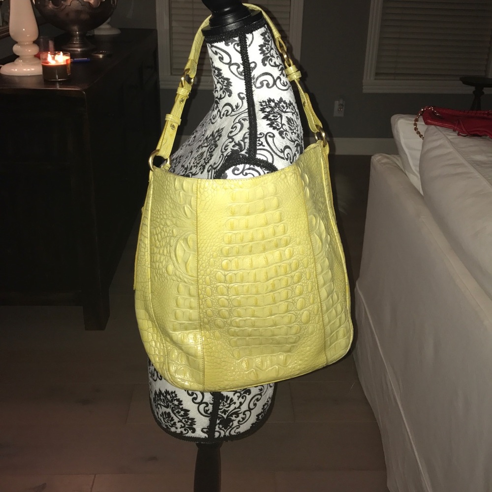 Brahmin yellow alligator bag
