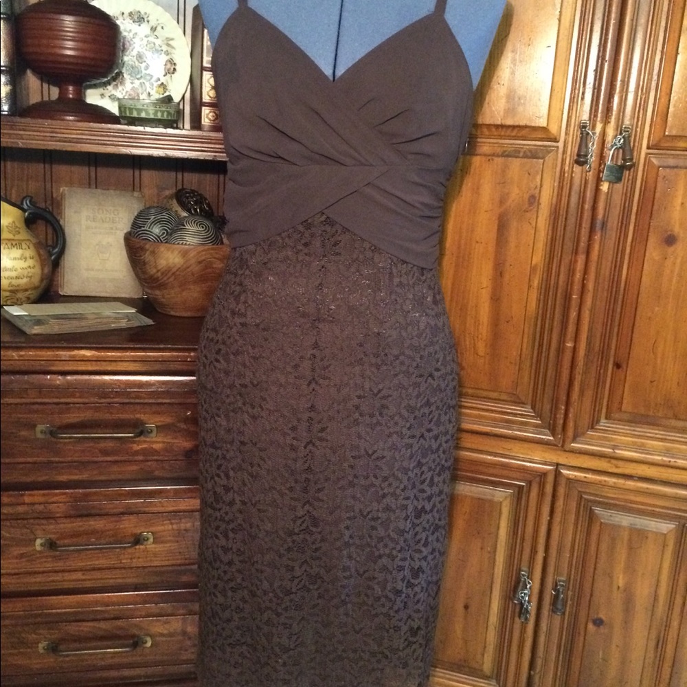 Bandolino Brown Lace Dress