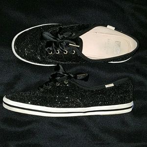 EUC Kate Spade Black Glitter Keds sz 8.5 EUC Kate Spade Black Glitter Keds sz 8.5
