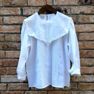 Vintage 1990s lace bib blouse Vintage 1990s lace bib blouse