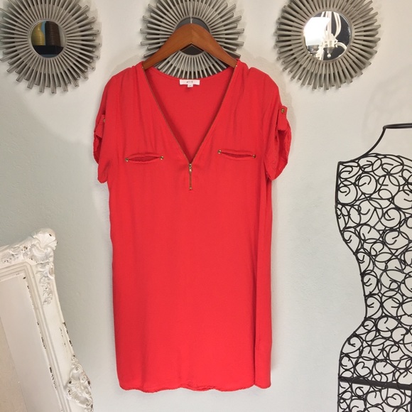 mine Dresses & Skirts - Red • mine• zipper mini shift dress