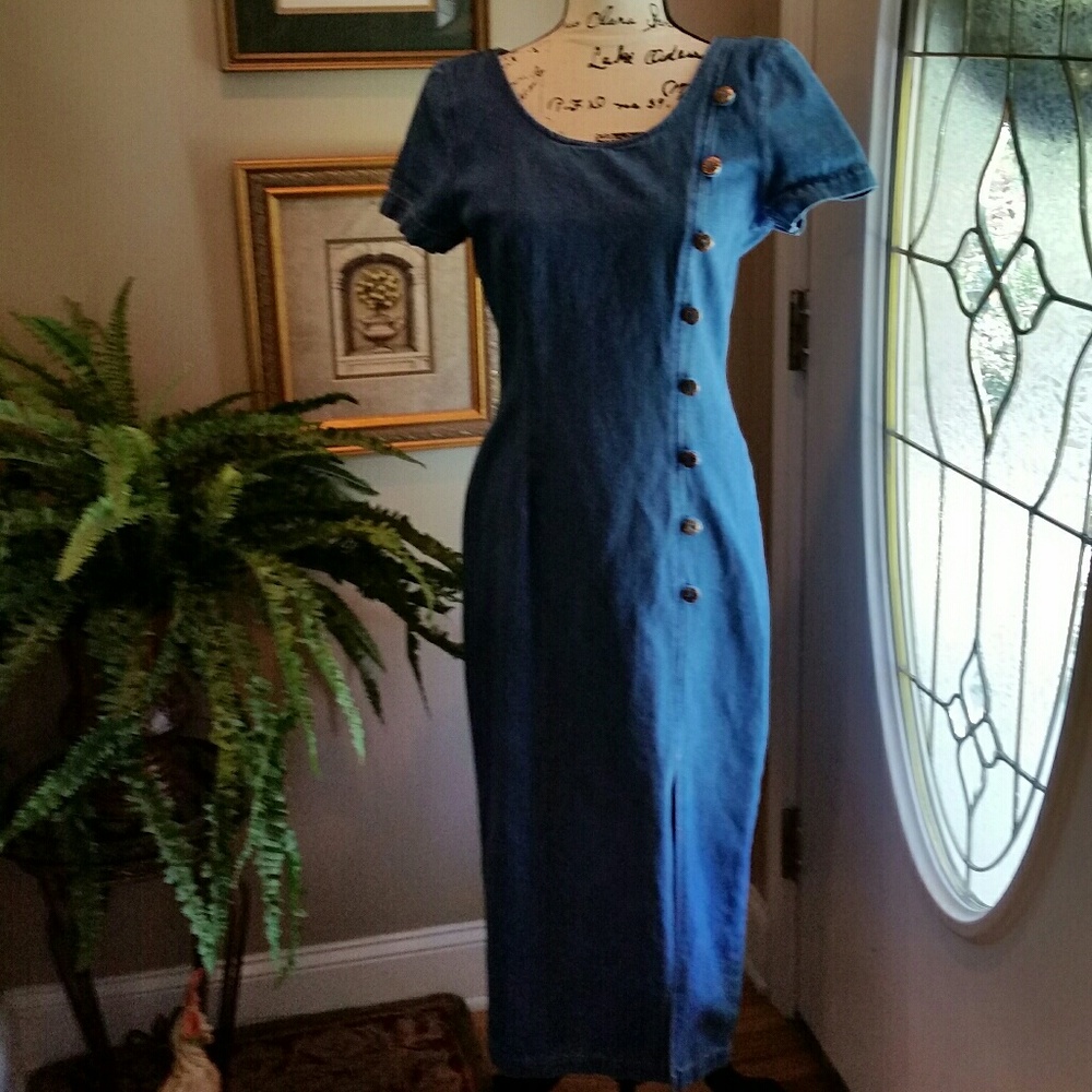 Vintage TICKETS Elegant Denim Dress