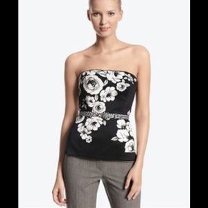 Beautiful WHBM Floral Bustier w/ Leopard Belt Beautiful WHBM Floral Bustier w/ Leopard Belt
