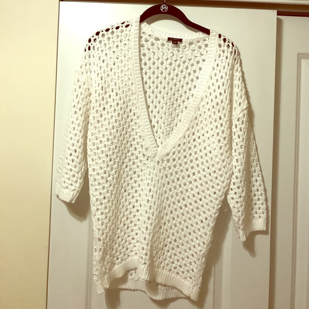 White 3/4 Ann Taylor sweater