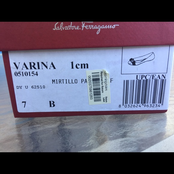 Auth Ferragamo purple leather flat new 7B - Picture 5 of 5