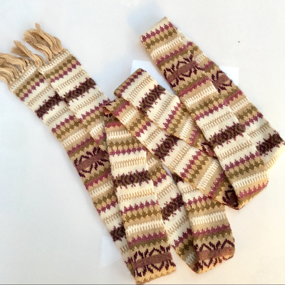 Extra long thin knit scarf