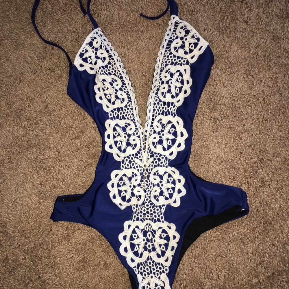 Open Back One Piece Bathing Suit