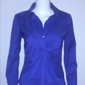 Trina Turk Cobalt Blouse Long Sleeve Shirt Small