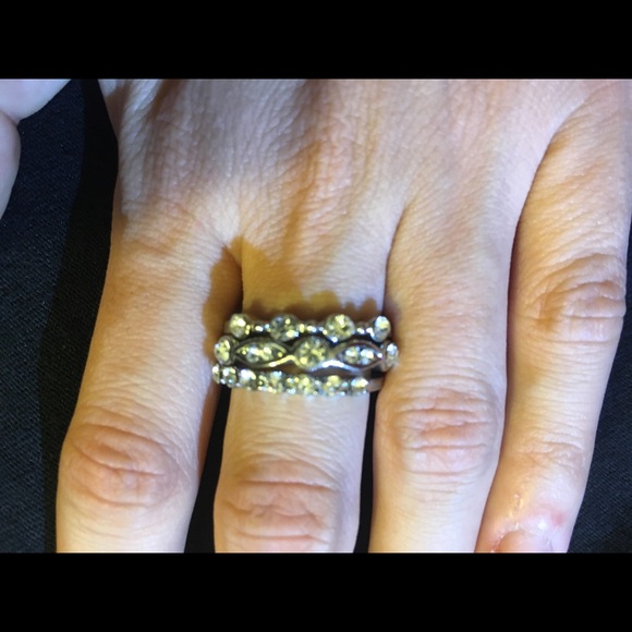 Bundle of 3 silver diamond rings - Picture 7 of 7