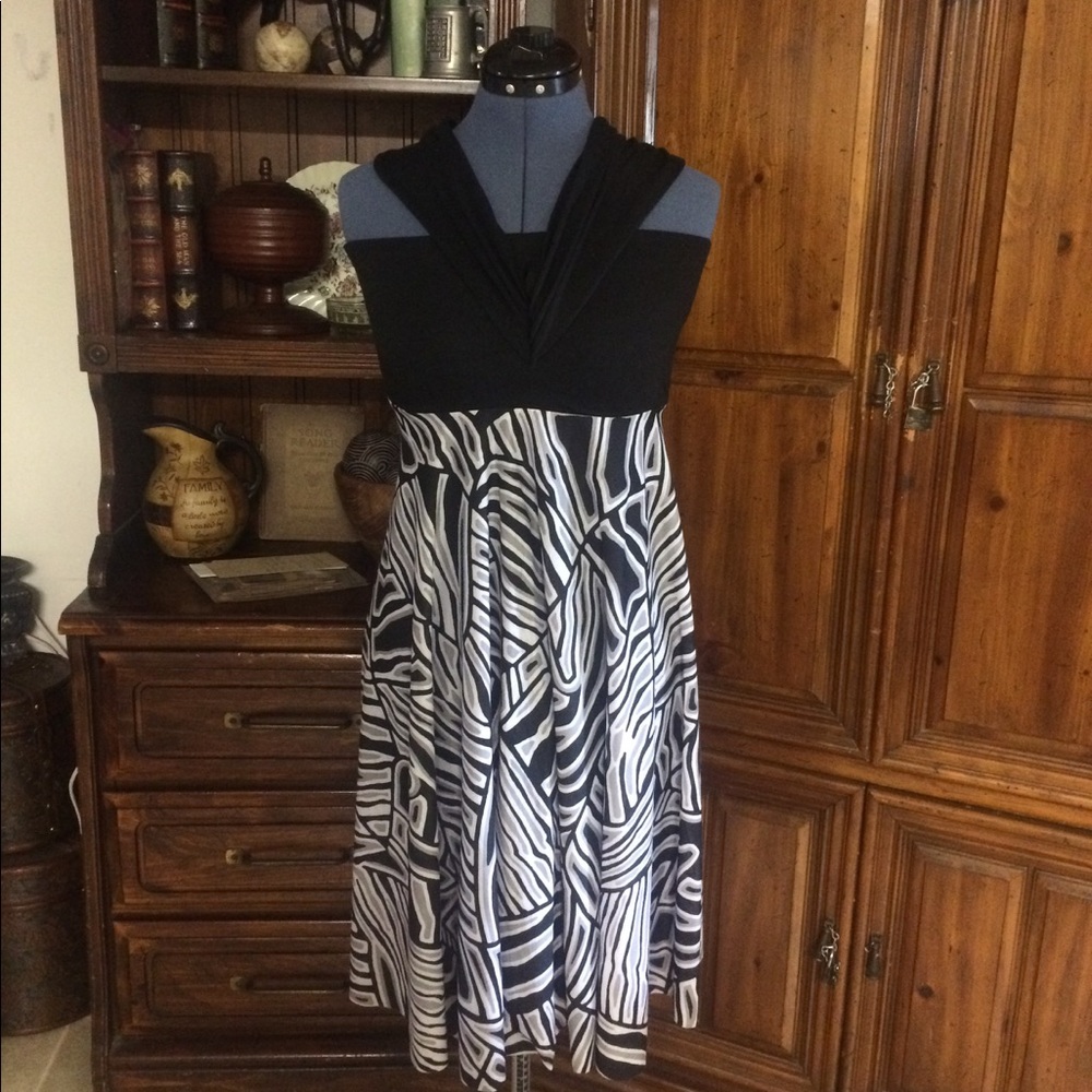 Catalina Black Print Dress size 8/10