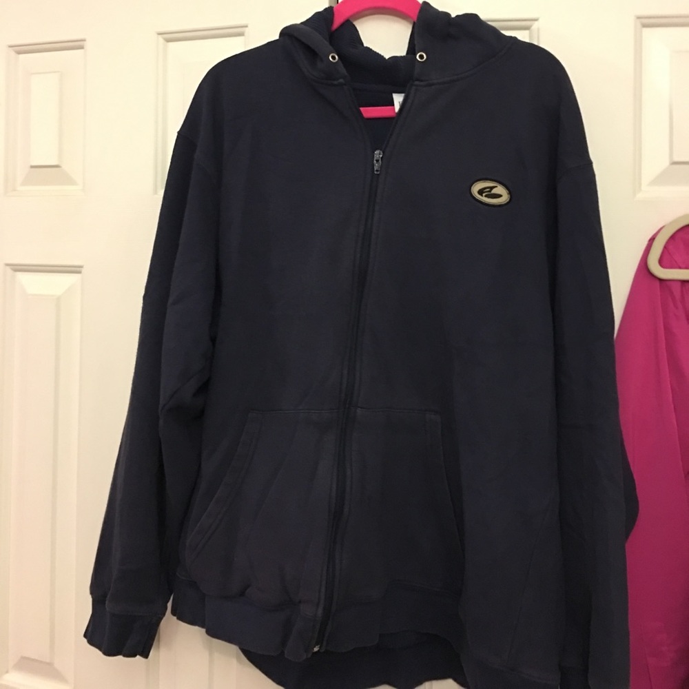 Men's hoodie zippered navy blue