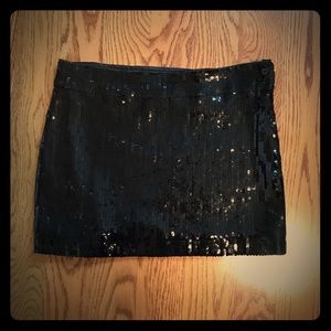 Black sequin mini skirt