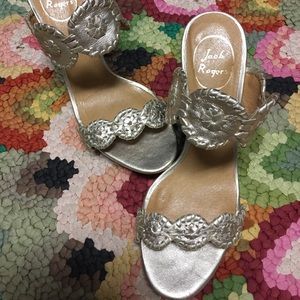 Jack Rogers Gold Wedges