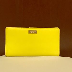 Kate Spade Neon yellow slim wallet
