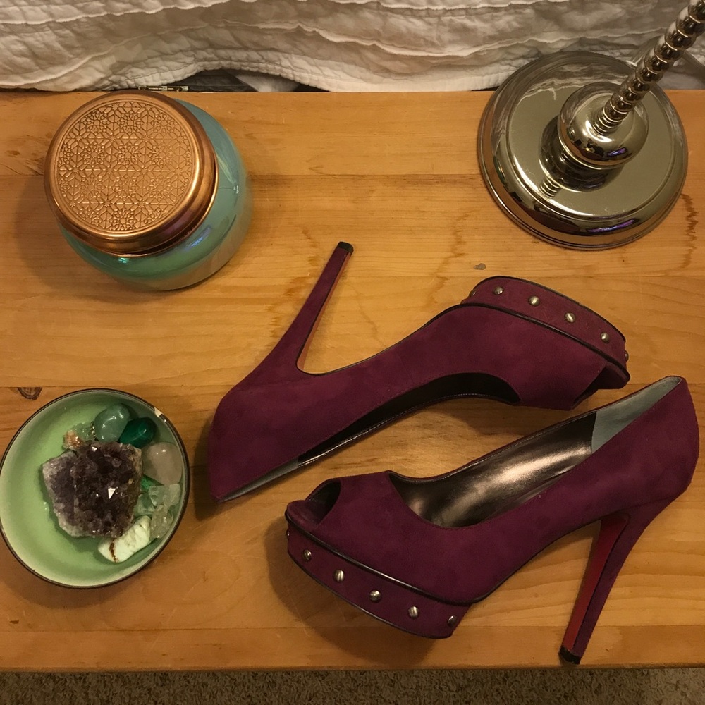 Violet Paris Hilton open toe studded heels