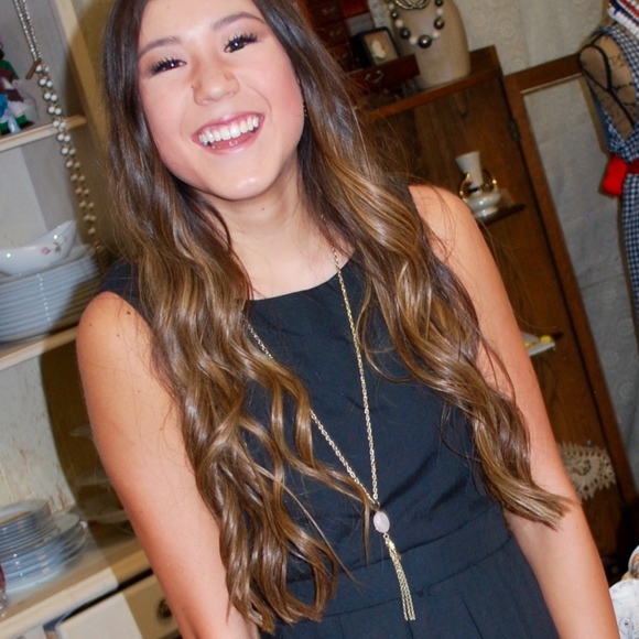 Vintage Jewelry Set, 1970s, Pink Quartz/ brass - Picture 3 of 8