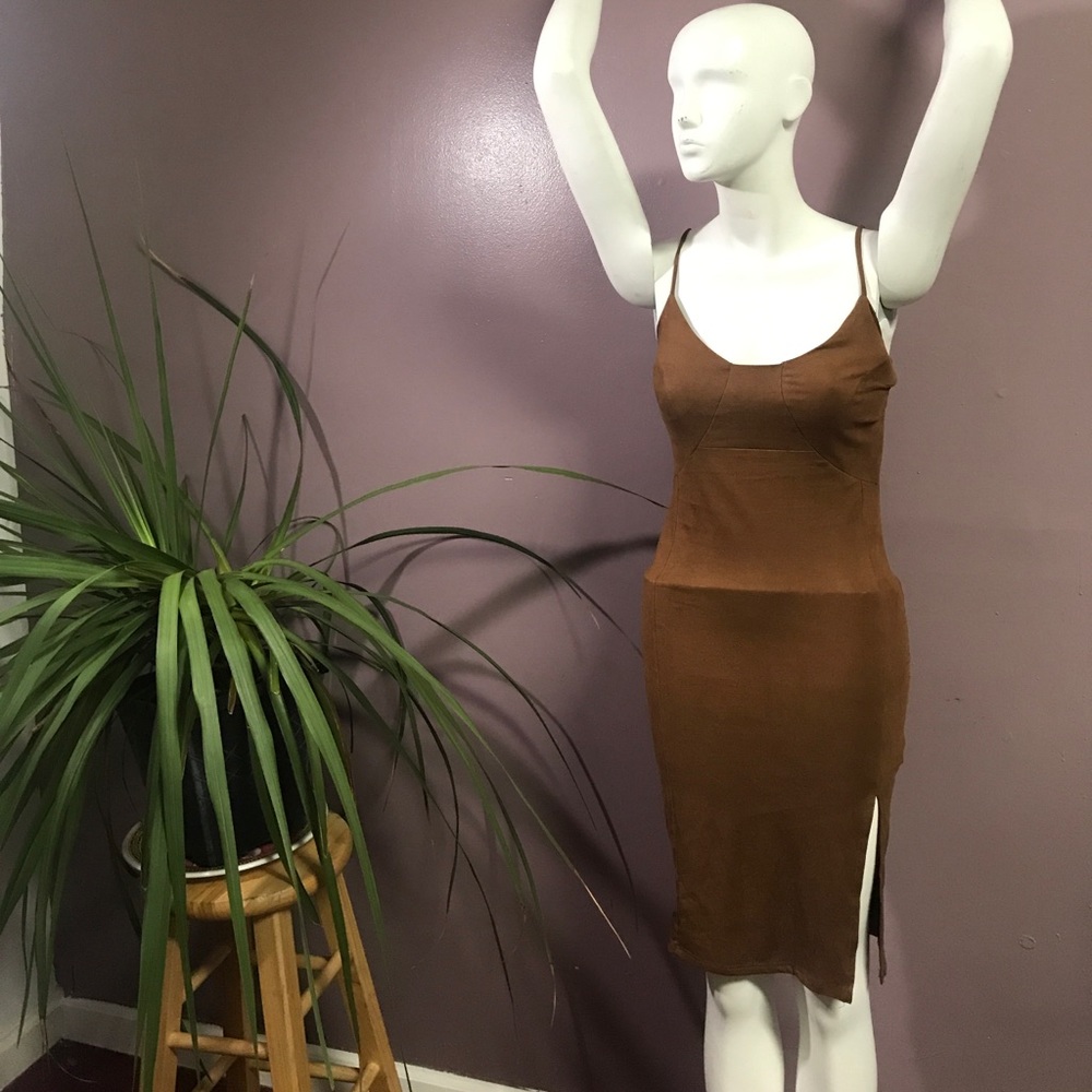 Brown Bodycon Soft Dress