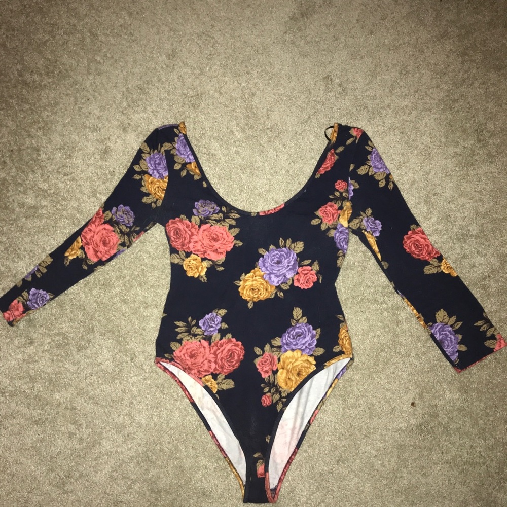 Floral long sleeve bodysuit