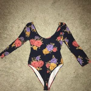 Floral long sleeve bodysuit