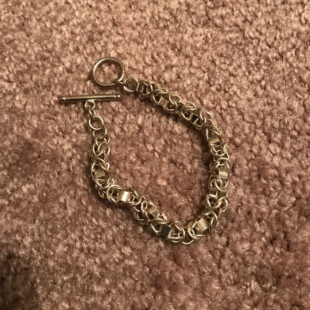 Unisex Byzantine sterling silver bracelet