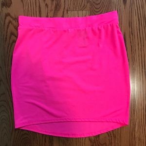 BRIGHT pink mini skirt