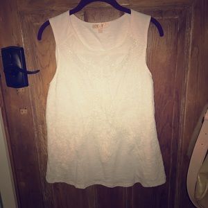 Gorgeous lace & crochet detail Skies are Blue top